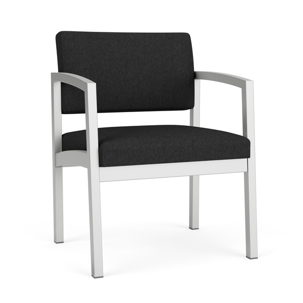 Lesro Lenox Steel Guest Chair, Black Seat, Black Back, 24.5 W 24.5 L 32 H, Linette Vinyl Seat LS1201 - main